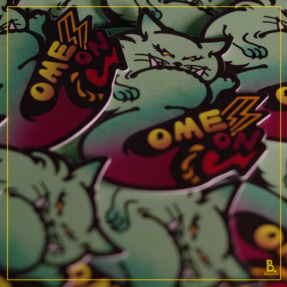 フルカラーステッカー_カモンネコ