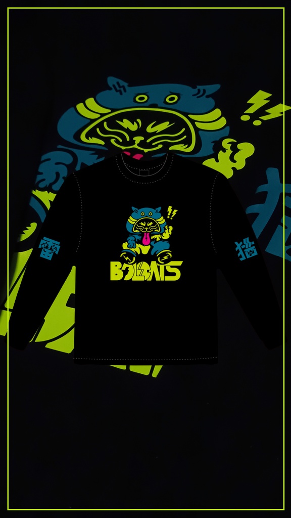 雷猫獣Ⓑ_ロングTシャツ