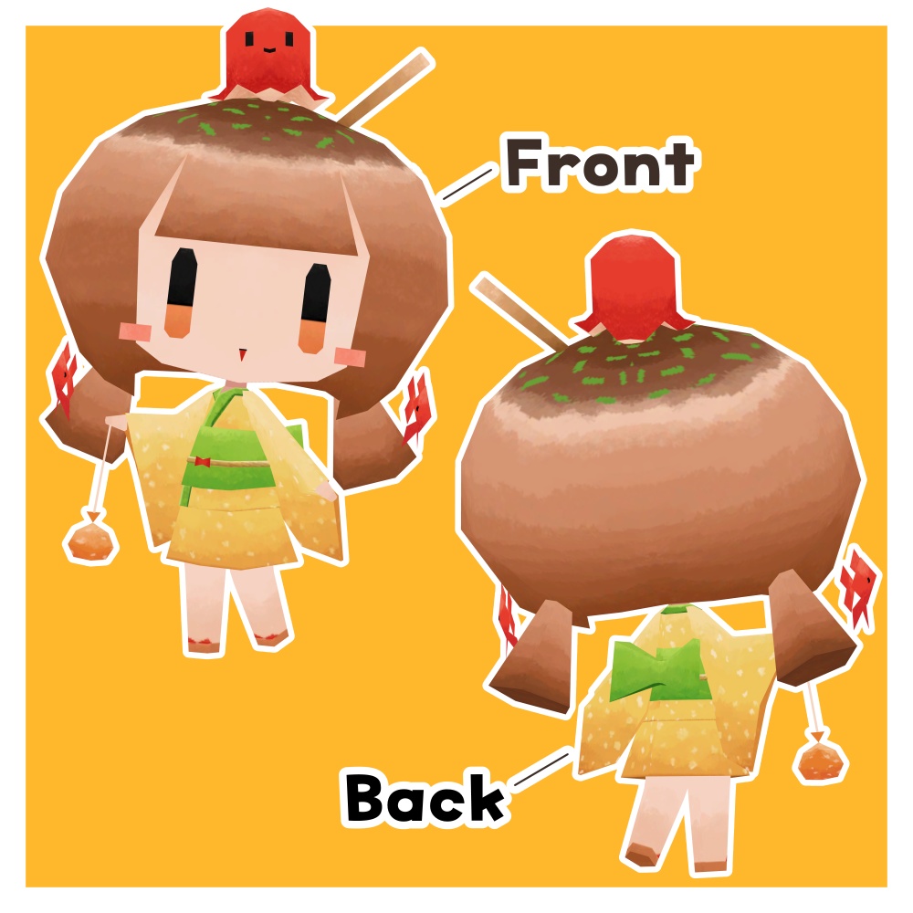 オリジナル3Dモデル「たこやきちゃん」