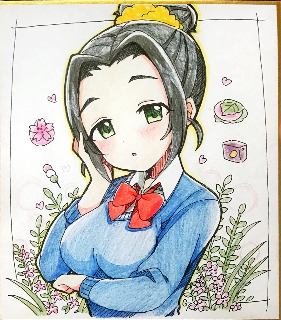 「ふわっと艶乙女　海老原菜帆」小色紙原画