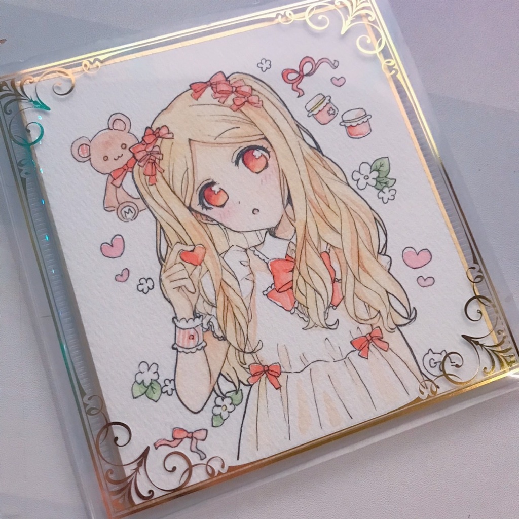 リボンたっぷり聖ちゃん/小色紙原画