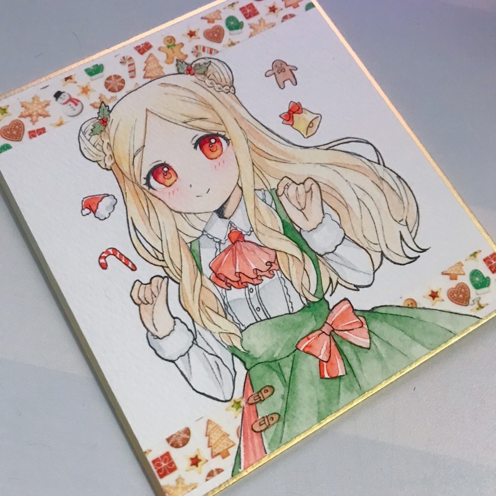 望月聖✧クリスマス風オリジナル衣装/小色紙原画