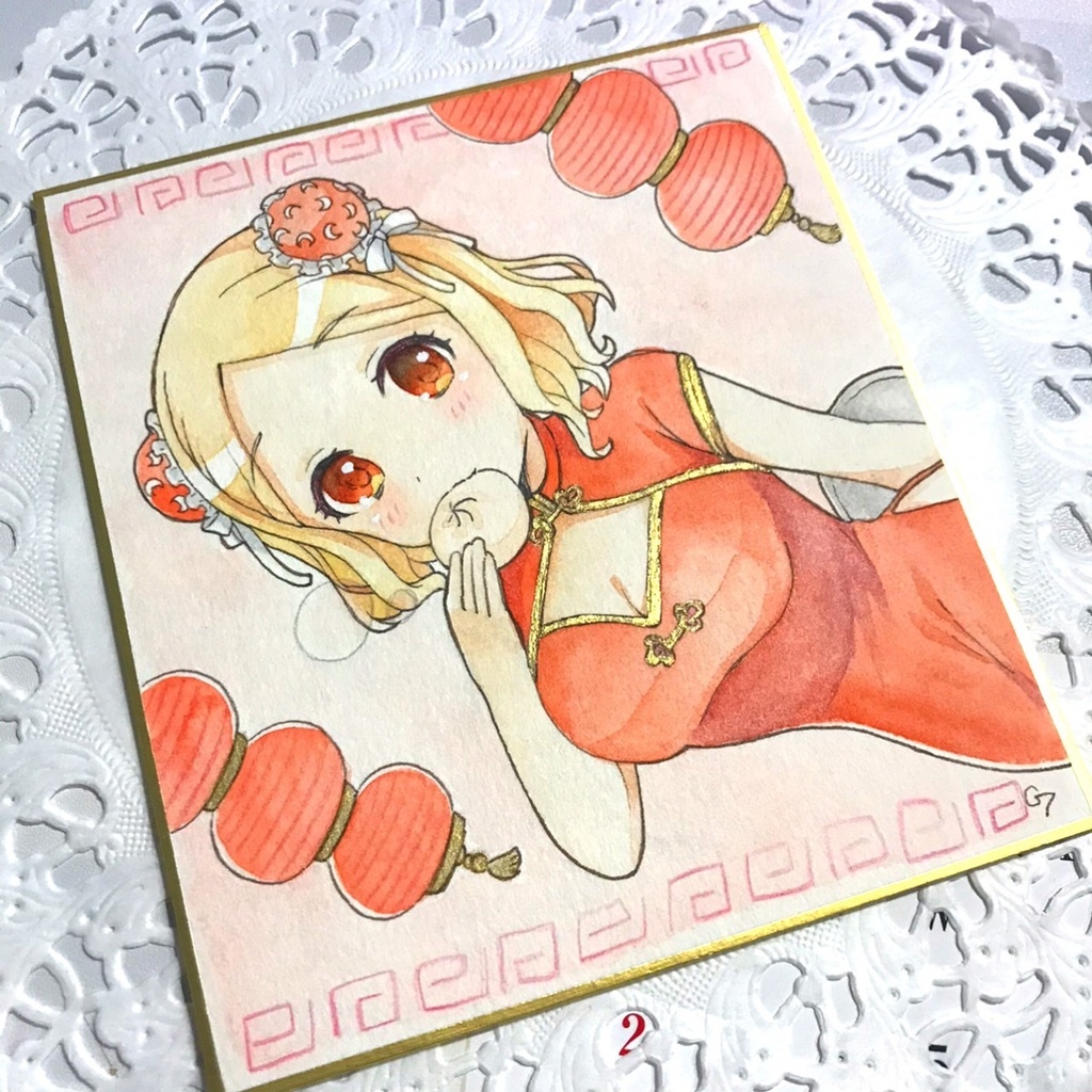 望月聖☆ヘアアレンジチャイナ風/小色紙原画