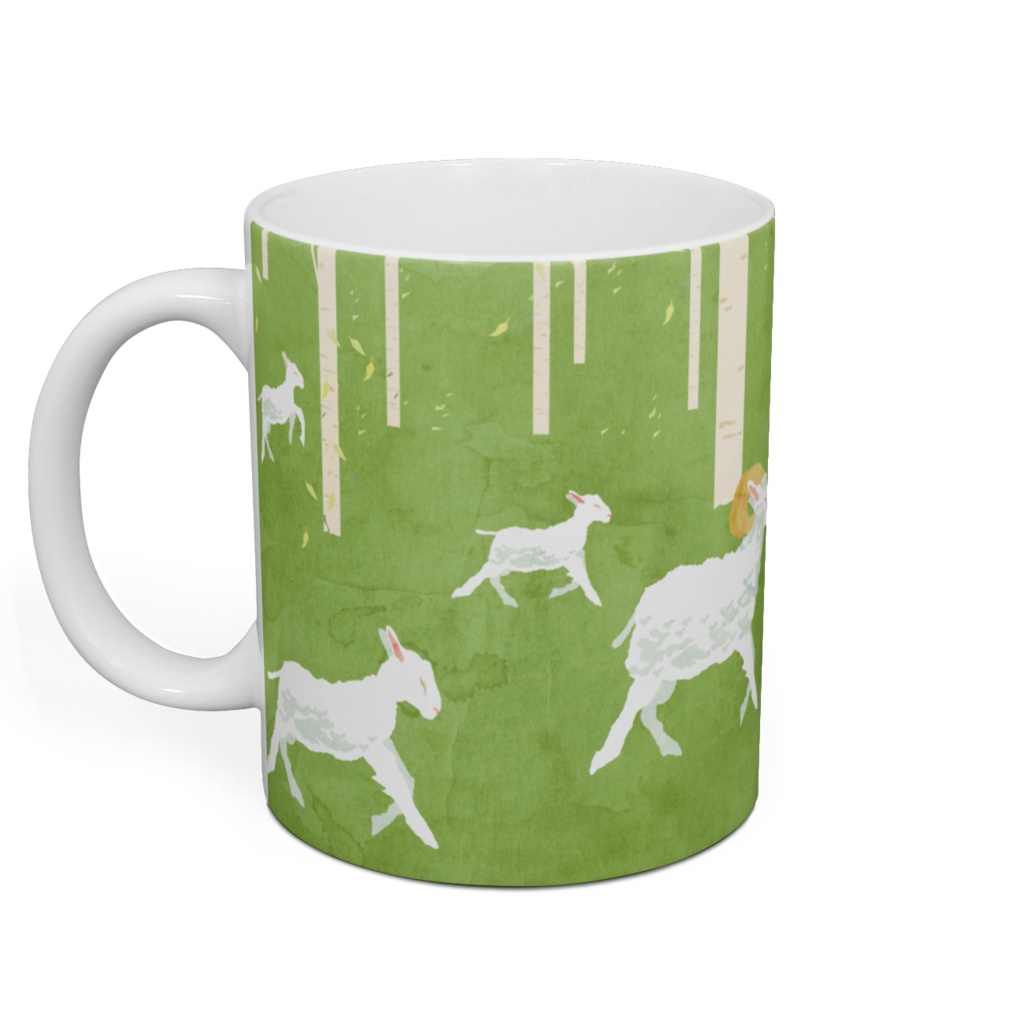 羊の群れ〈白樺メリーゴーランド〉緑