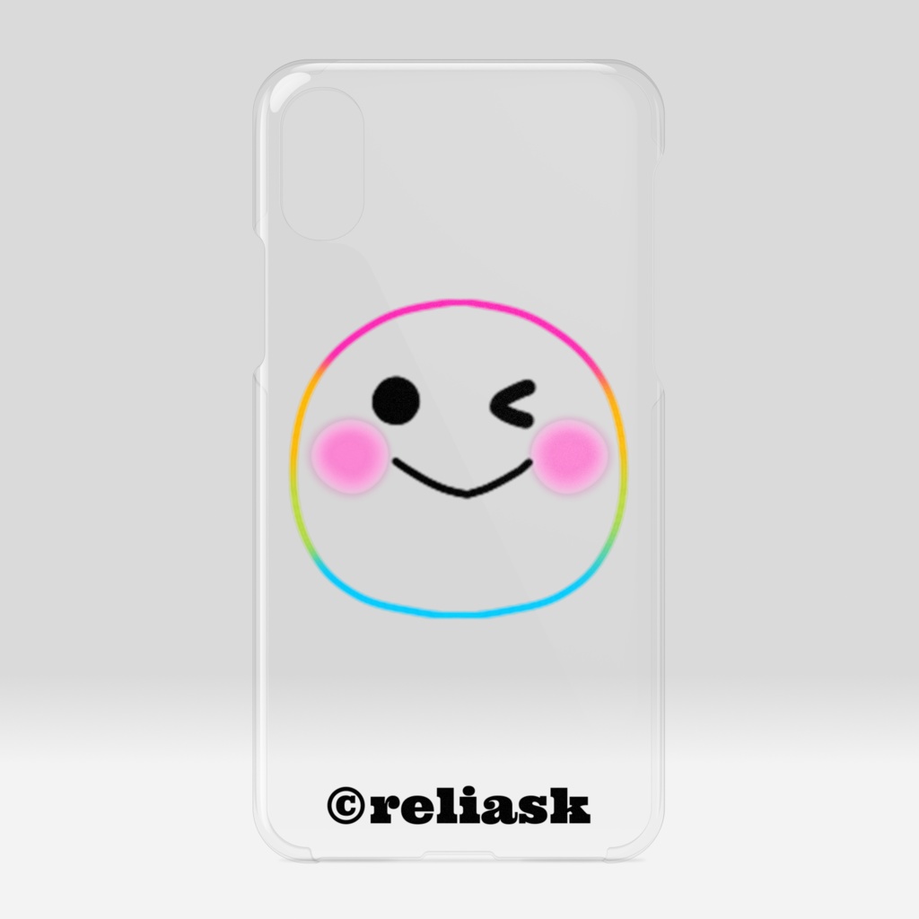激可愛いレインボースマイル_クリアiPhone X / XSケース_©reliask