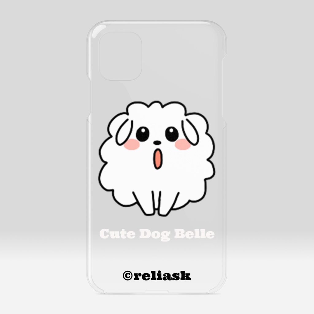 Cute Dog Belle_クリアiPhoneケース_©reliask
