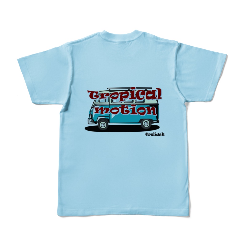 Tropical_motion_©reliask_Tシャツ_ライトブルー
