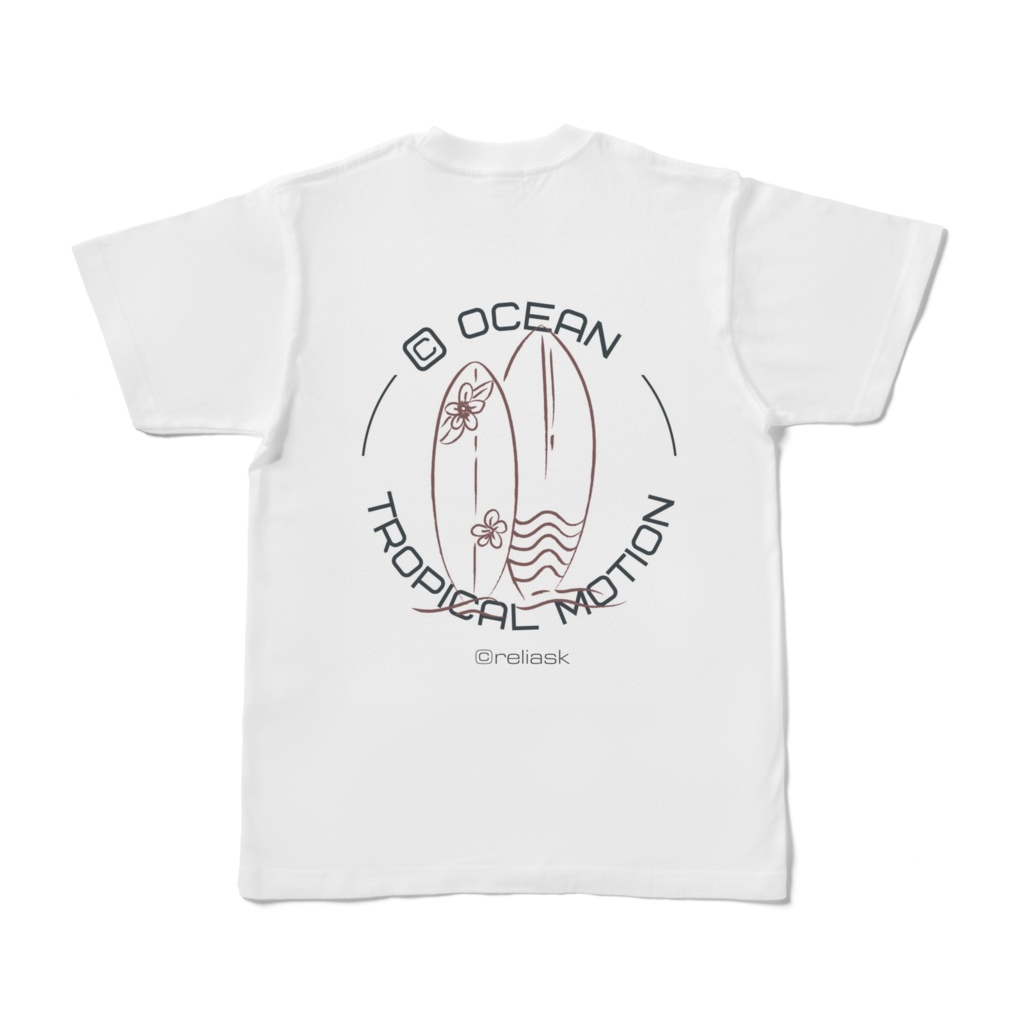 Tropical_motion_Ocean©reliask_surfboardTシャツ_ホワイト
