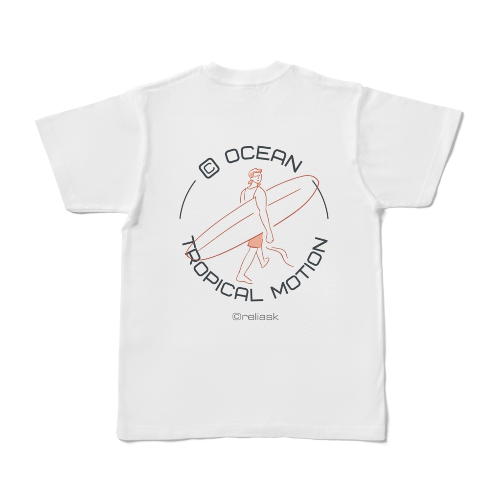 Tropical_motion_Ocean©reliask_surfboard_Man_Tシャツ_ホワイト