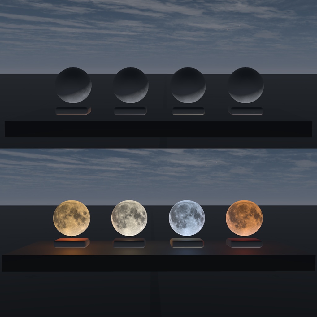 【VRChat / PCVR】【FREE】Moon Lamps — 4 Variants|Interactive ON/OFF