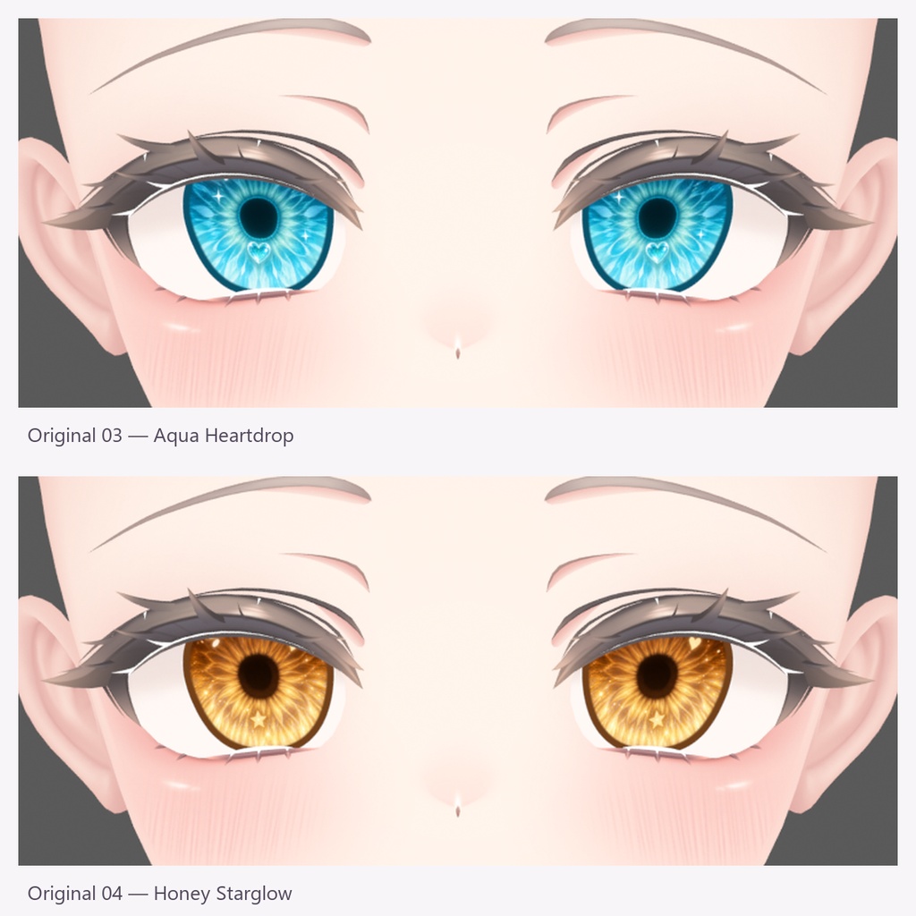 【VRChat / MANUKA】【Free until 2026-10-20 23:59 KST】Dream Glitter Eyes Texture 2K|10 Original + 4 Heterochromia