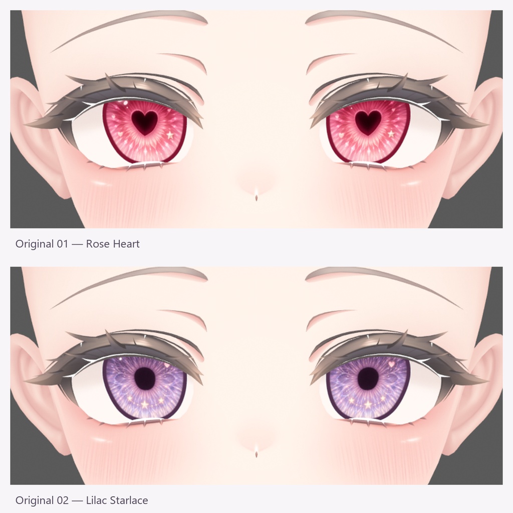 【VRChat / MANUKA】【Free until 2026-10-20 23:59 KST】Dream Glitter Eyes Texture 2K|10 Original + 4 Heterochromia