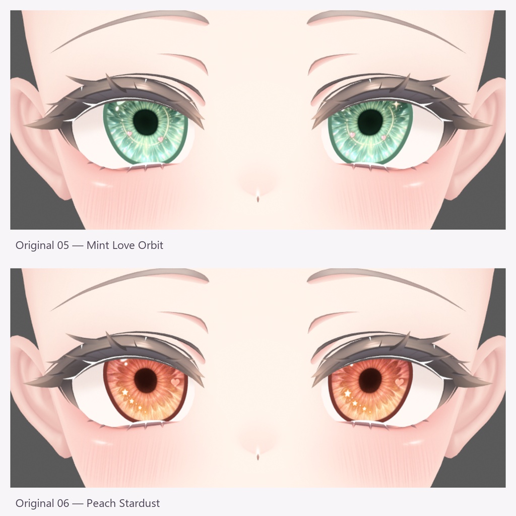 【VRChat / MANUKA】【Free until 2026-10-20 23:59 KST】Dream Glitter Eyes Texture 2K|10 Original + 4 Heterochromia