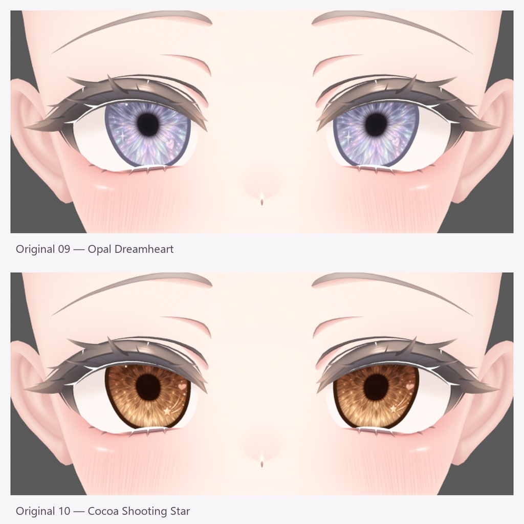 【VRChat / MANUKA】【Free until 2026-10-20 23:59 KST】Dream Glitter Eyes Texture 2K|10 Original + 4 Heterochromia