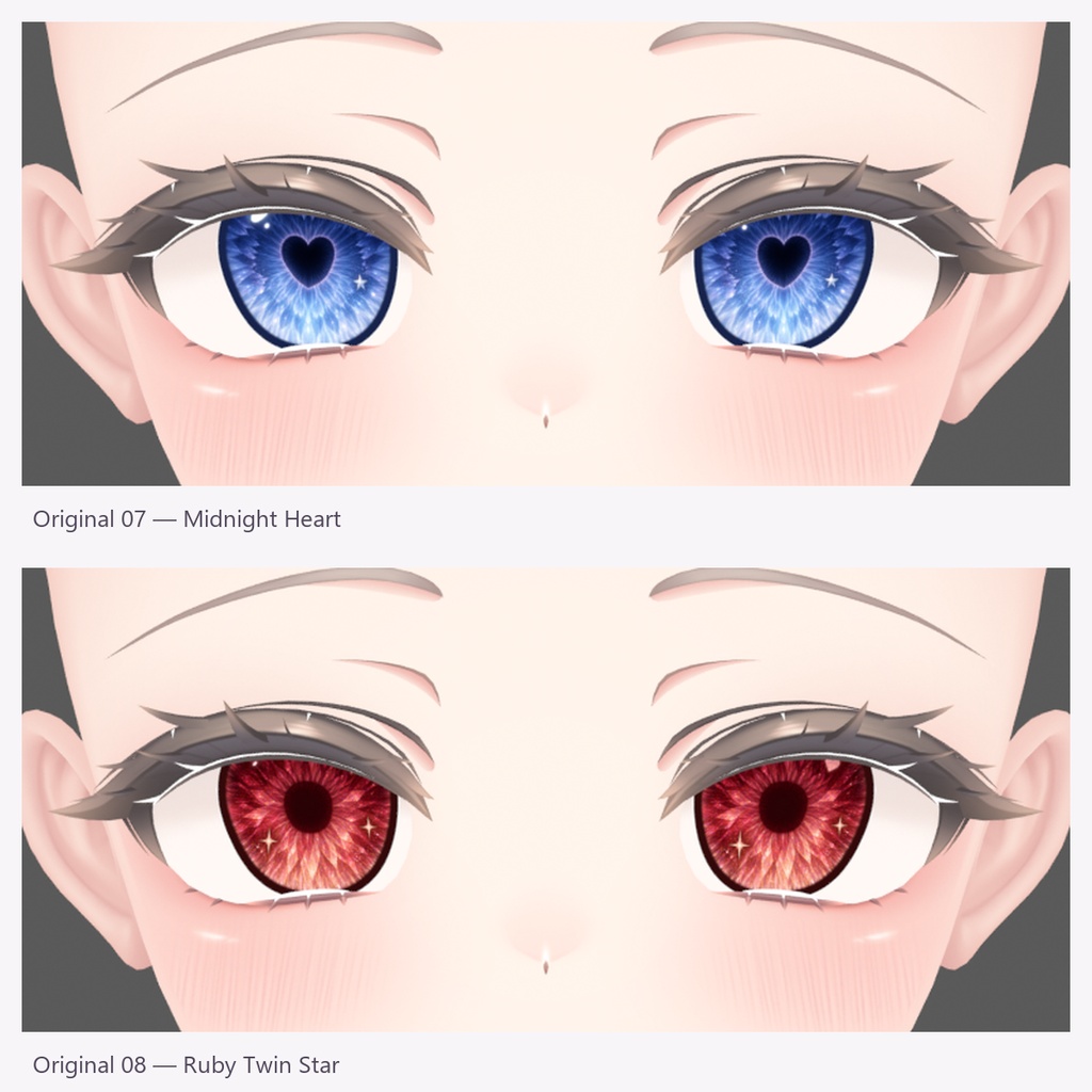 【VRChat / MANUKA】【Free until 2026-10-20 23:59 KST】Dream Glitter Eyes Texture 2K|10 Original + 4 Heterochromia