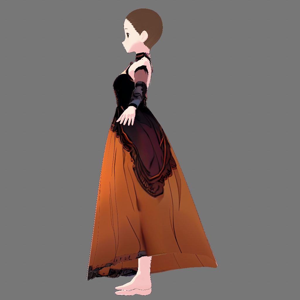 【オリジナルVroidテクスチャ】ハロウィンドレス