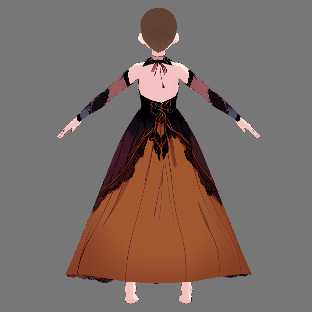 【オリジナルVroidテクスチャ】ハロウィンドレス