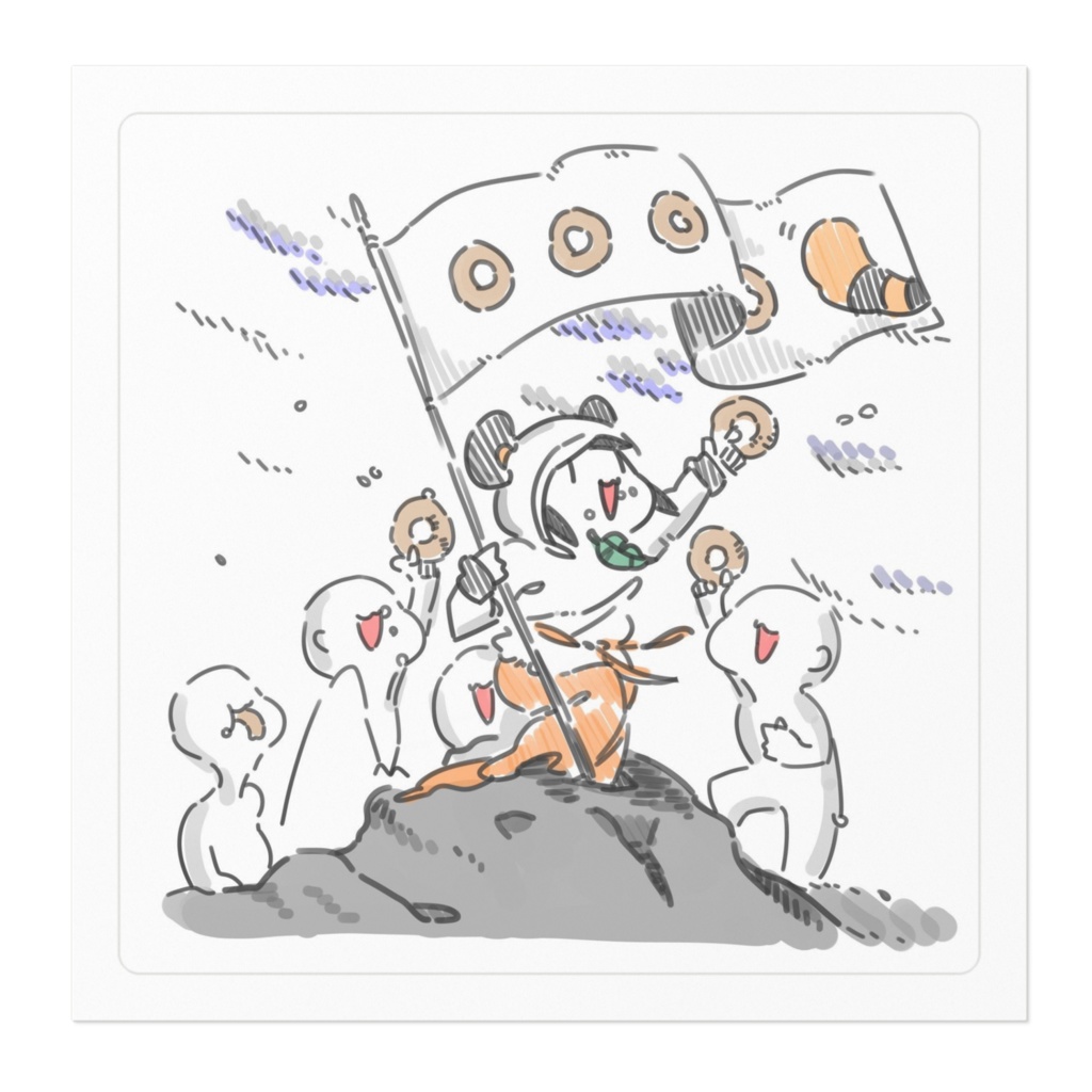 ぽんの家を導く 自由のぽんきち ステッカー