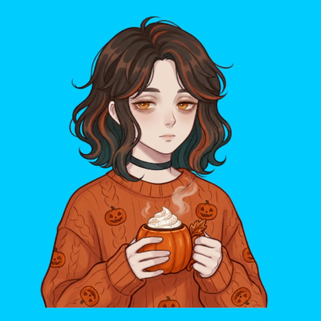 【PNGTuber】ハロウィンの女の子|透過PNG4種・配信収益化OK / Cozy Halloween Female PNGTuber
