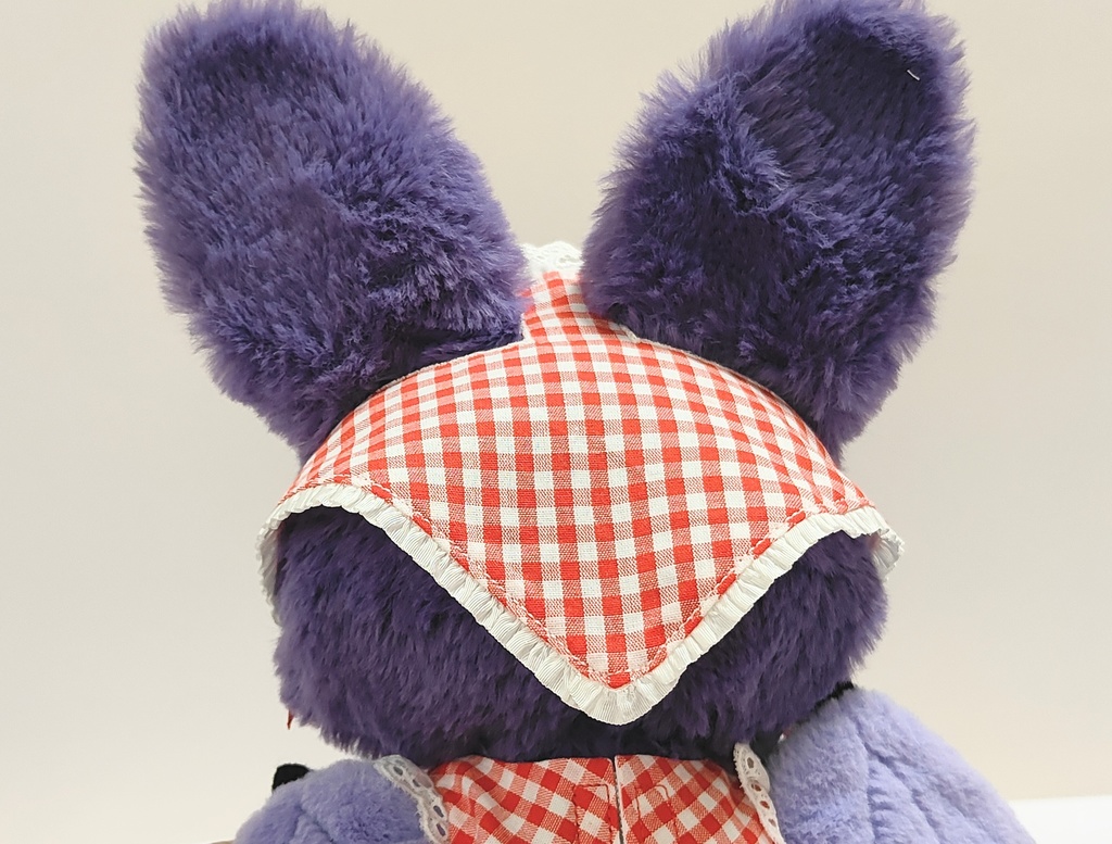 ギンガムチェックバブーシュカ(耳穴あり)
