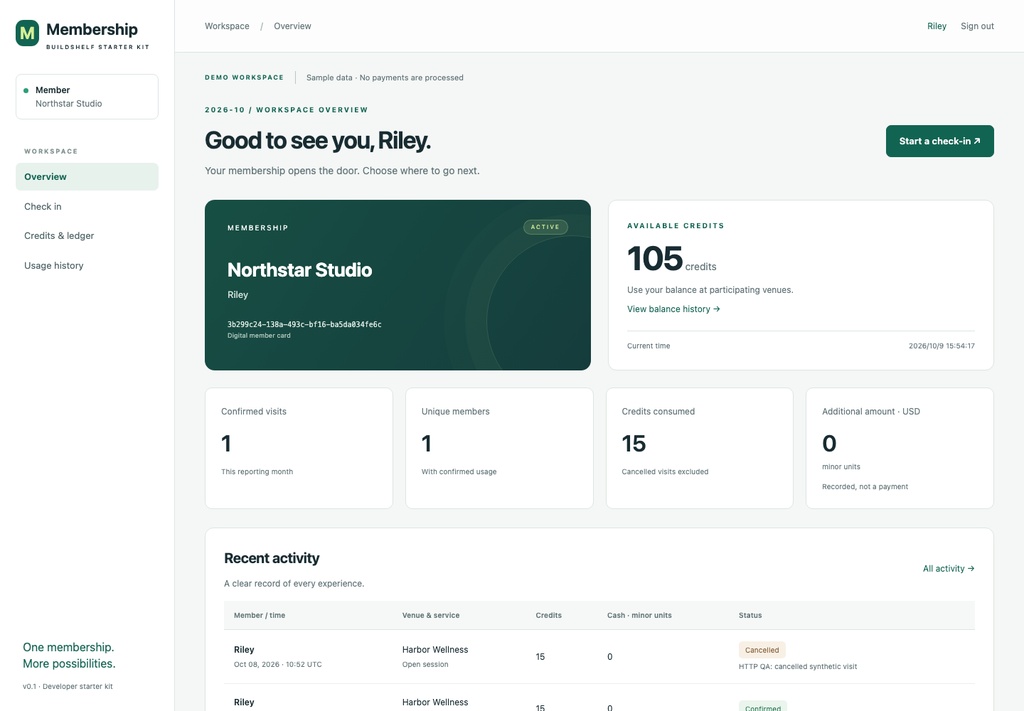 Membership, Credits & QR Check-in Platform Starter Kit