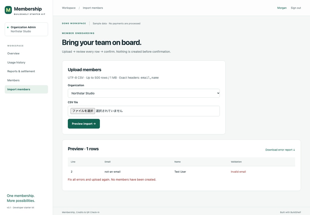 Membership, Credits & QR Check-in Platform Starter Kit
