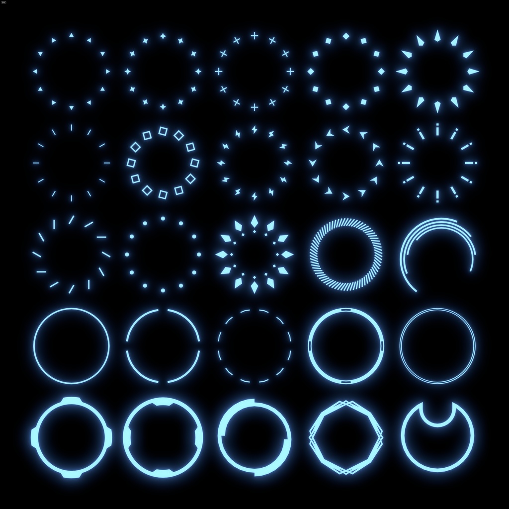 OS_Halo(天使の輪100種類セット)【オリジナル3Dモデル】