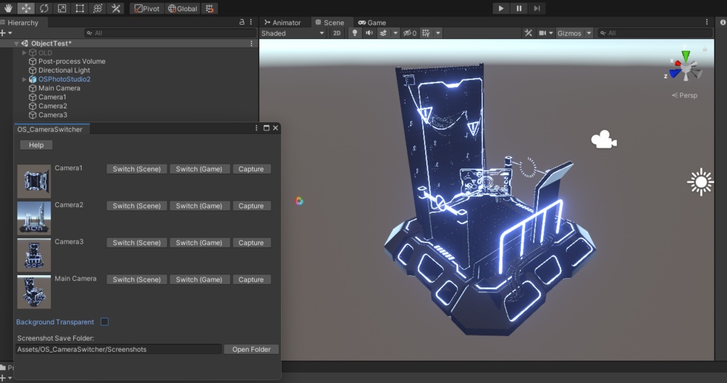 カメラ管理、撮影用 OS_CameraSwitcher 【Unity拡張エディタ】