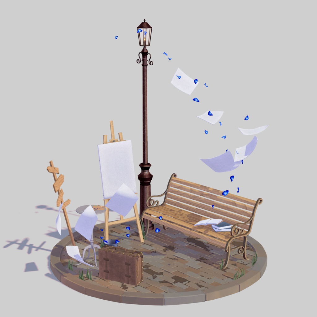 スタジオセット -Alley-【オリジナル3Dモデル】