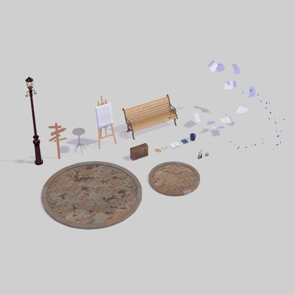 スタジオセット -Alley-【オリジナル3Dモデル】