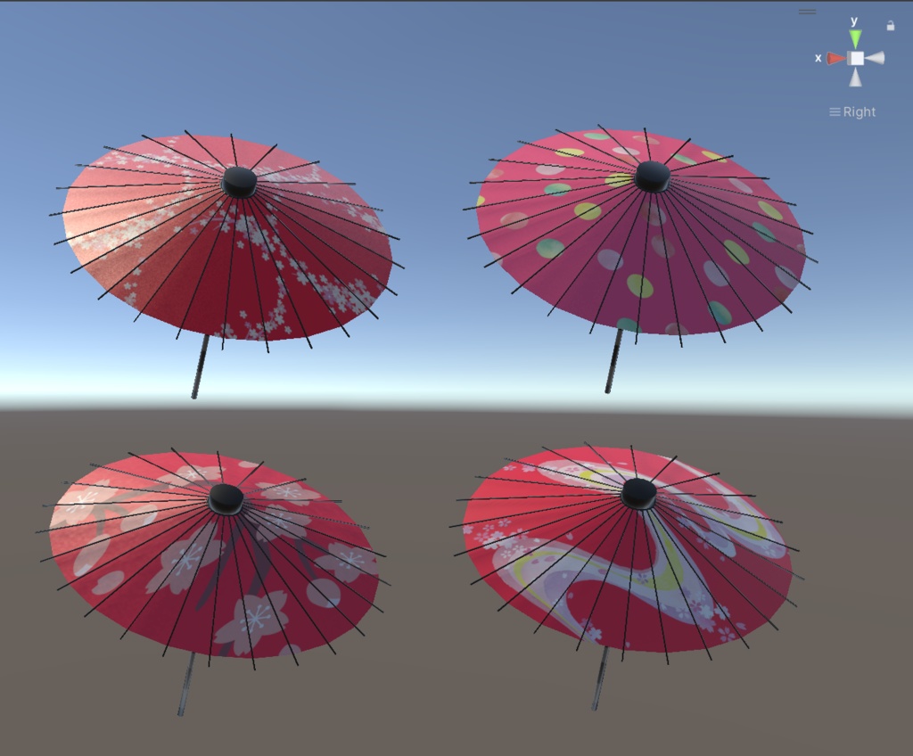 【3Dモデル】和の彩り傘セット – Wagasa Collection –(4種セット)