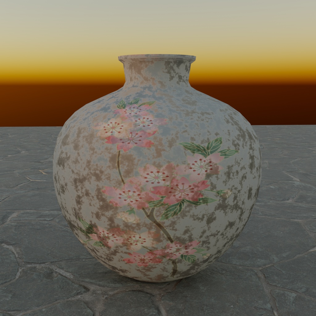 和風壺 3種セット(桜模様)- ツヤ・アンティーク・マット -