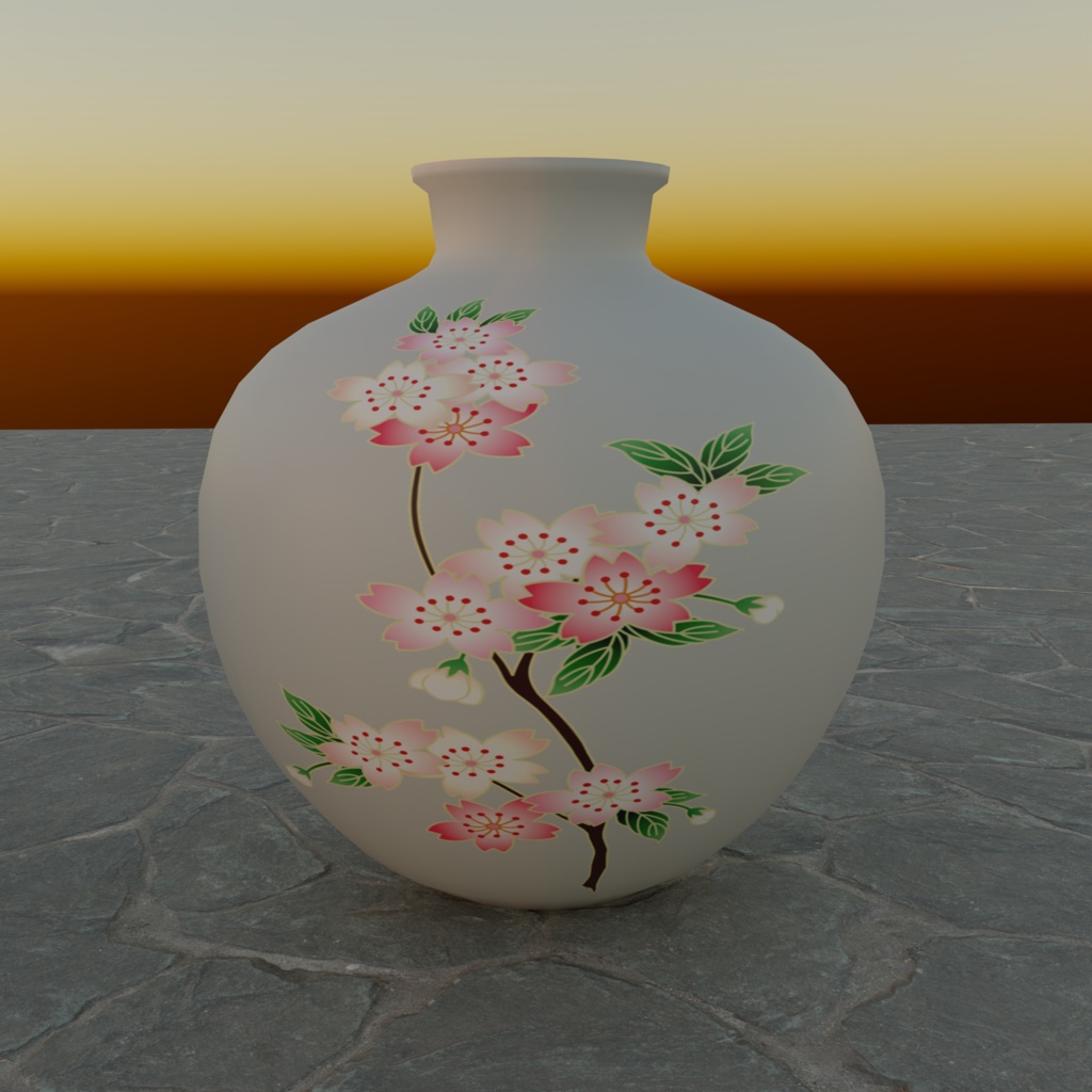 和風壺 3種セット(桜模様)- ツヤ・アンティーク・マット -