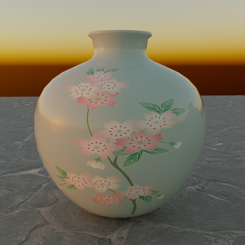 和風壺 3種セット(桜模様)- ツヤ・アンティーク・マット -