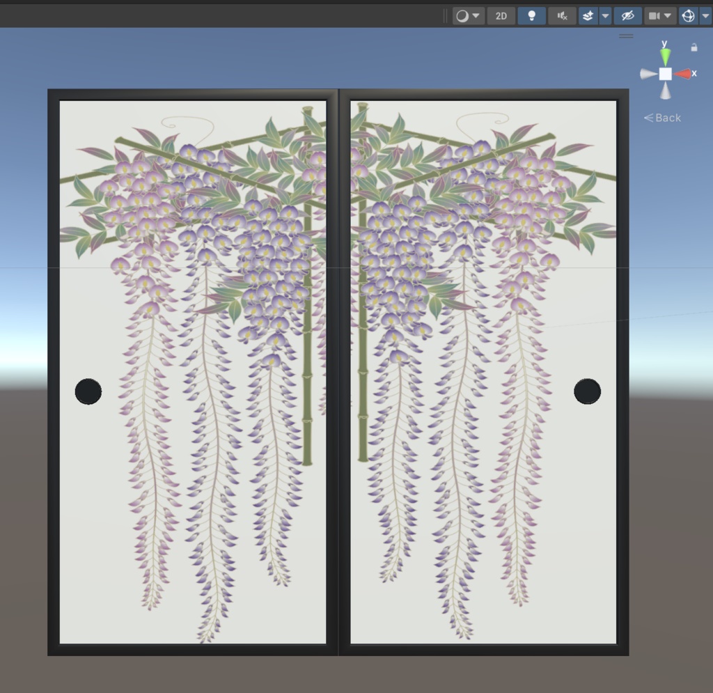 【3Dモデル】Fuji Fusuma ~藤の花柄ふすま~