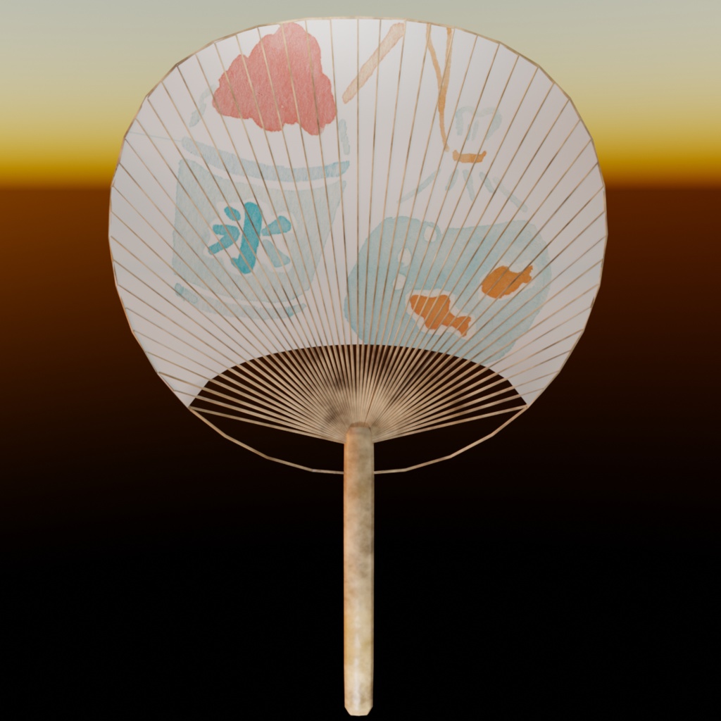 【3Dモデル】夏の和風ワールドにぴったり!「和風うちわ3種」🎐✨