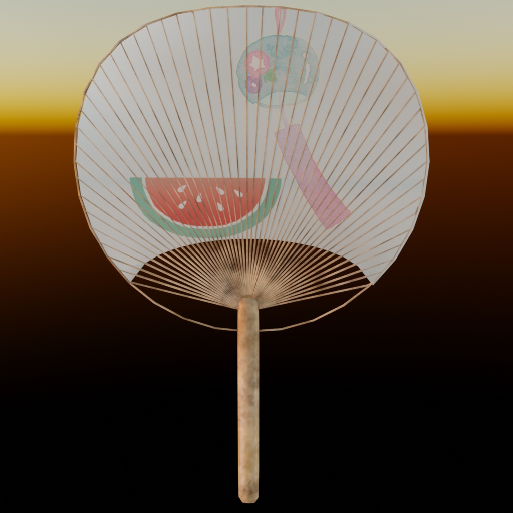 【3Dモデル】夏の和風ワールドにぴったり!「和風うちわ3種」🎐✨