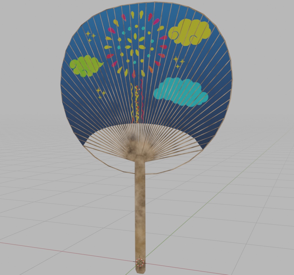【3Dモデル】和の風情を感じる「和風うちわ」 Vol.3