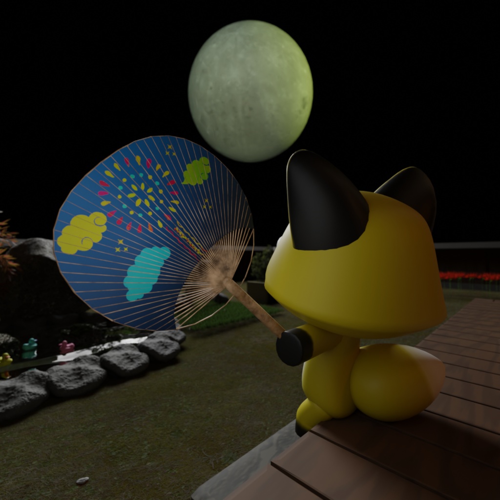 【3Dモデル】和の風情を感じる「和風うちわ」 Vol.3