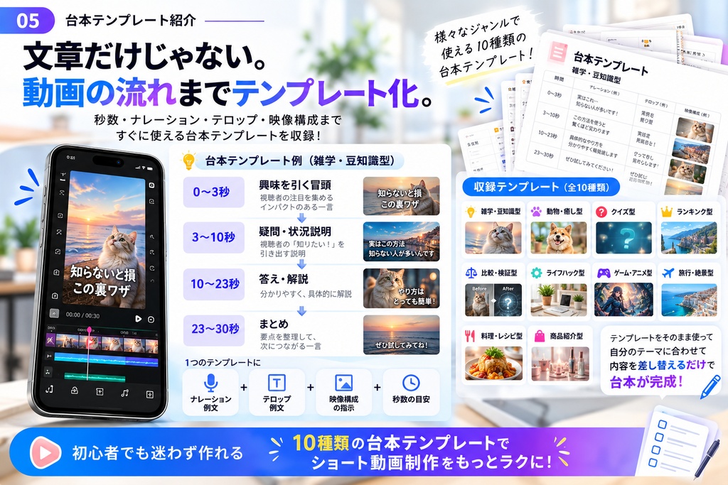 Shorts Creator Starter Kit|企画・台本・タイトルに迷わない ショート動画制作スターターセット