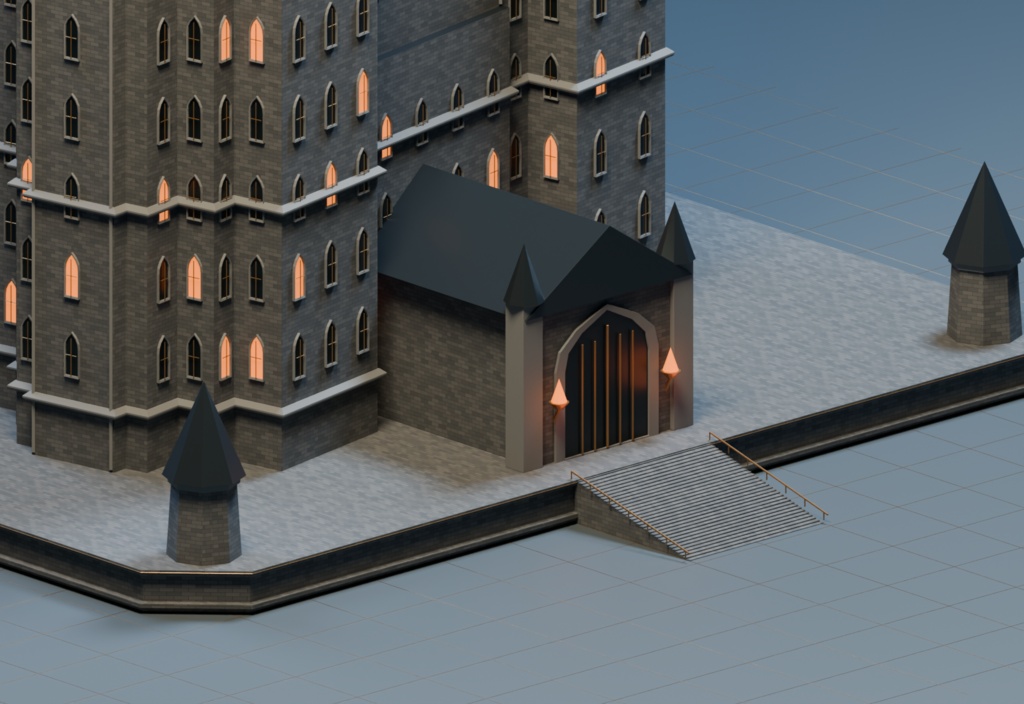 異世界ランドマーク — 魔王城+SF【2種セット・3D背景モデル】