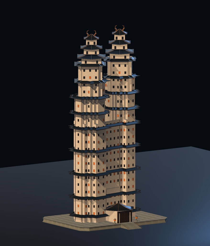 異世界ランドマーク — 日本の城+軍事要塞【2種セット・3D背景モデル】