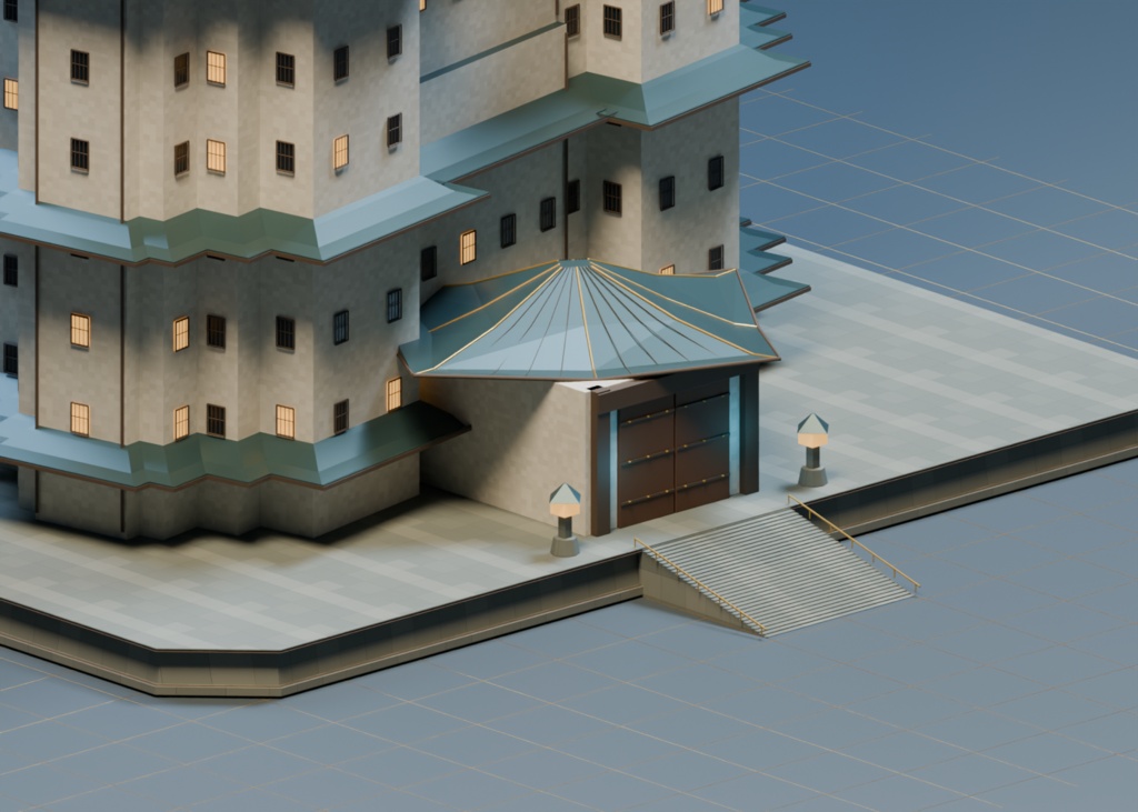 異世界ランドマーク — 日本の城+軍事要塞【2種セット・3D背景モデル】