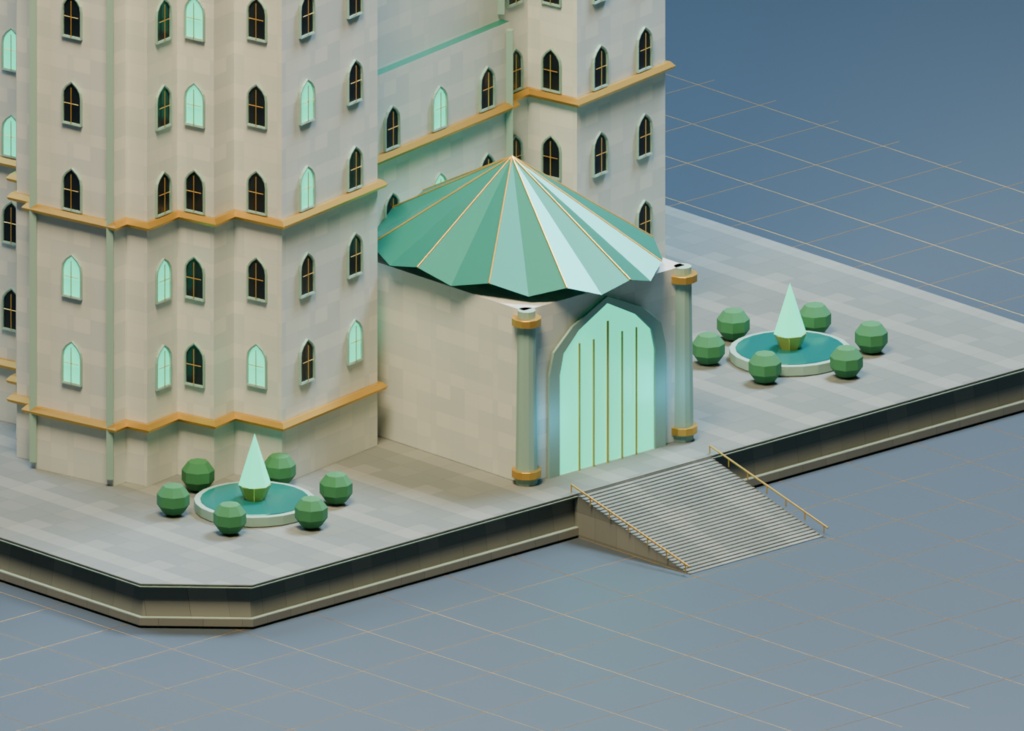 異世界ランドマーク — 教会+ファンタジー【2種セット・3D背景モデル】