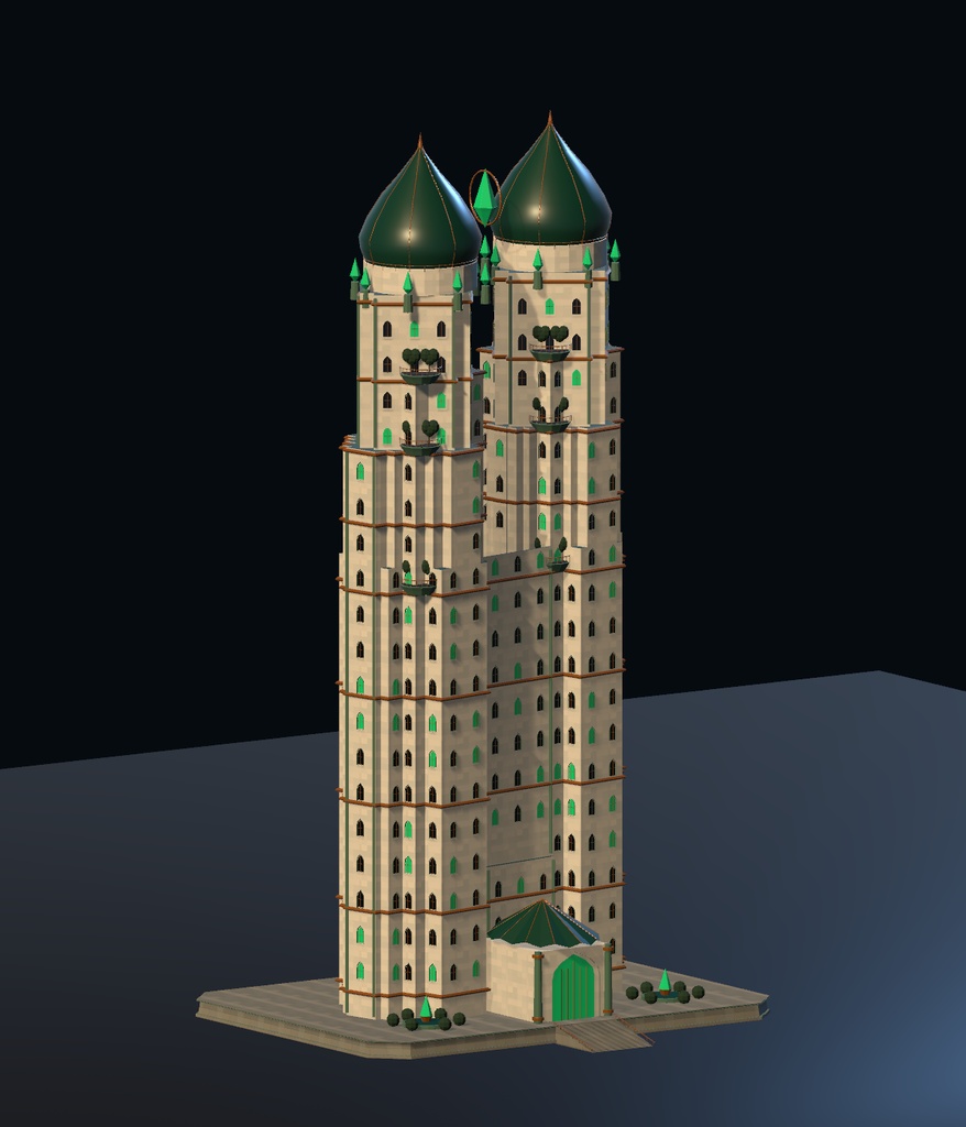 異世界ランドマーク — 教会+ファンタジー【2種セット・3D背景モデル】