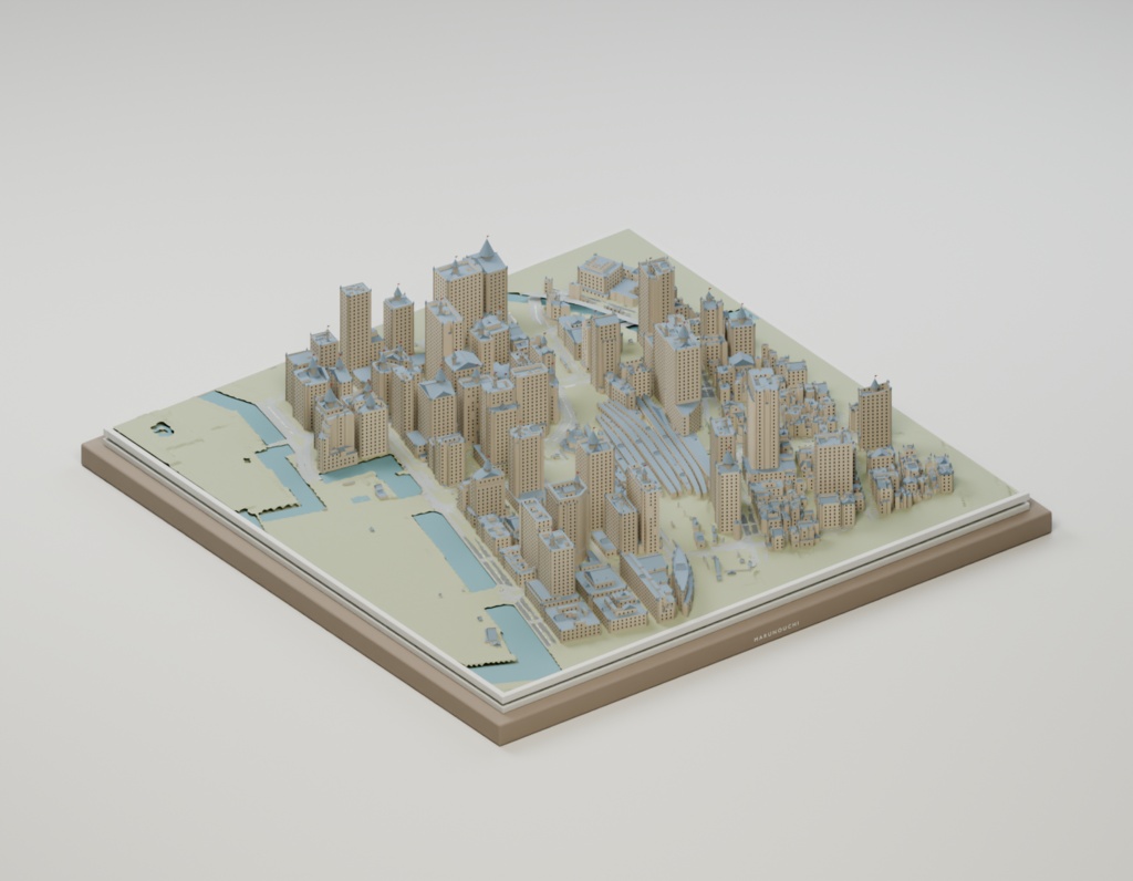 丸の内異景集【和風・中世欧風・異世界・廃墟/3D都市ジオラマ・GLB+Blender】