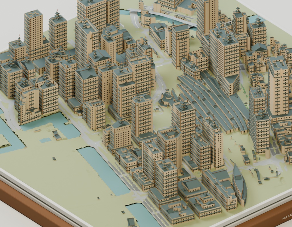 丸の内異景集【和風・中世欧風・異世界・廃墟/3D都市ジオラマ・GLB+Blender】