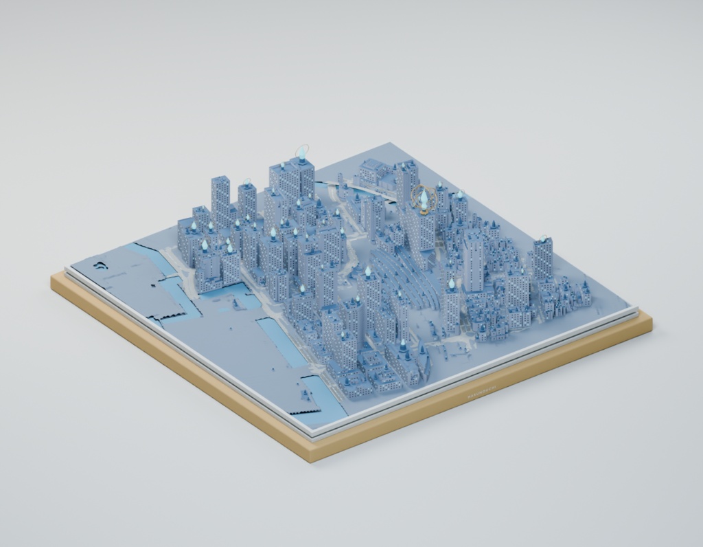 丸の内異景集【和風・中世欧風・異世界・廃墟／3D都市ジオラマ・GLB＋Blender】