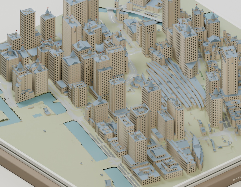 丸の内異景集【和風・中世欧風・異世界・廃墟/3D都市ジオラマ・GLB+Blender】