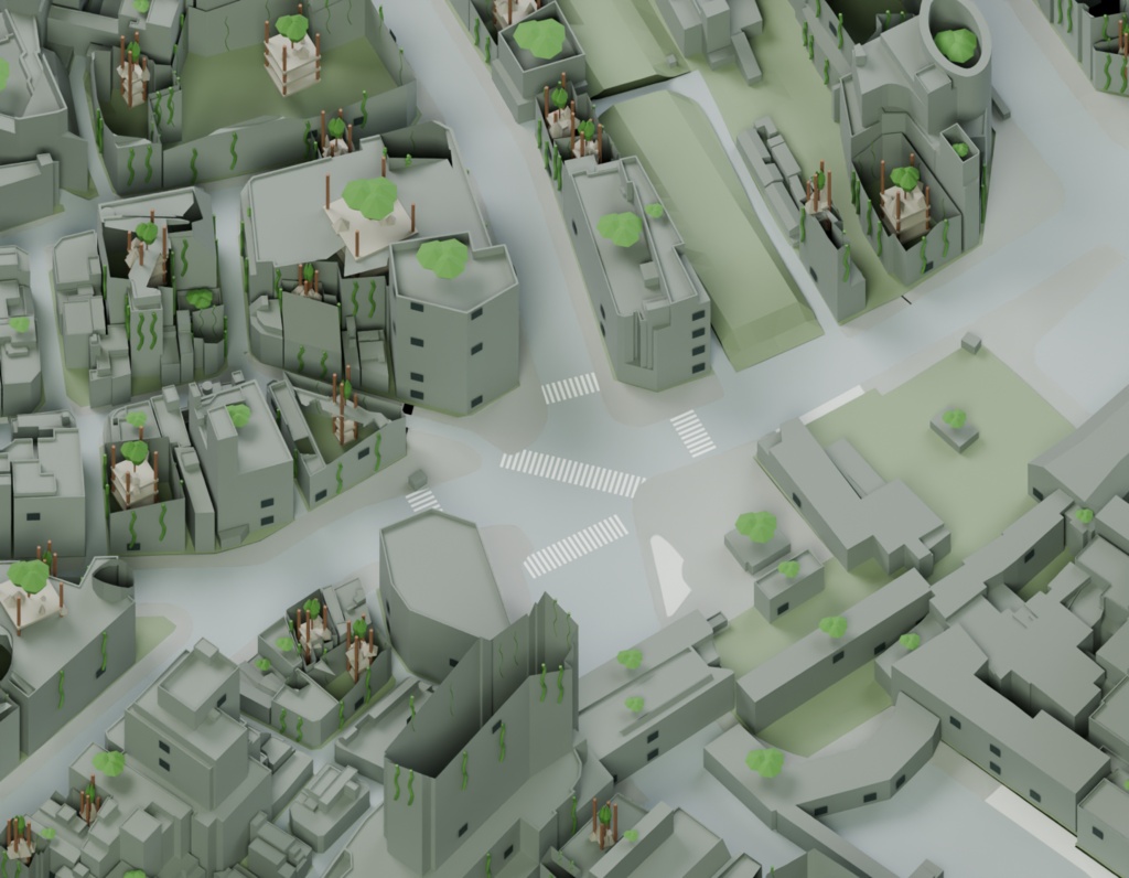 渋谷異景集【スクランブル交差点・サイバーパンクほか5世界/3Dジオラマ・GLB+Blender】